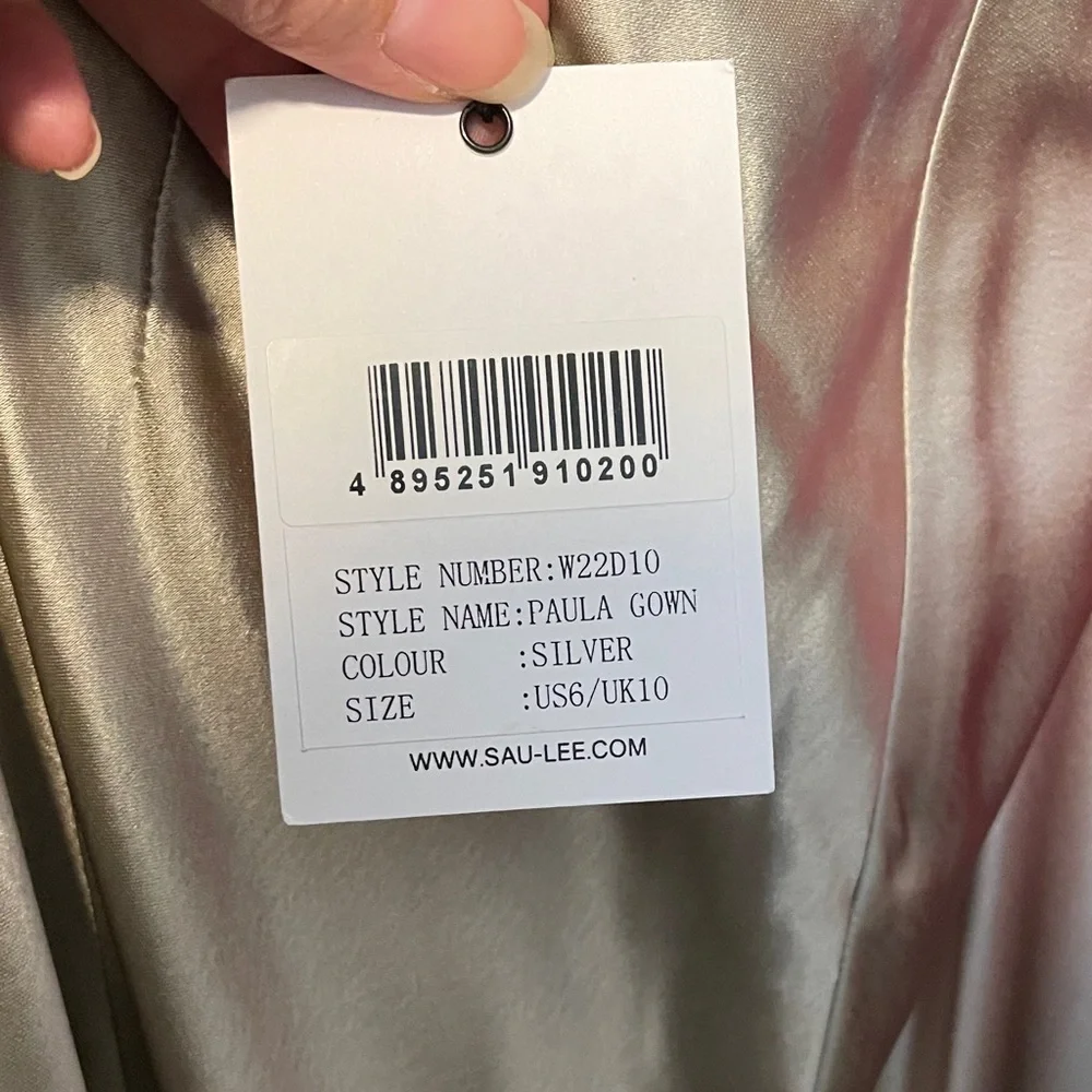 SAU LEE x REVOLVE Paula Gown in Silver NWT size 6 - Picture 4 of 10